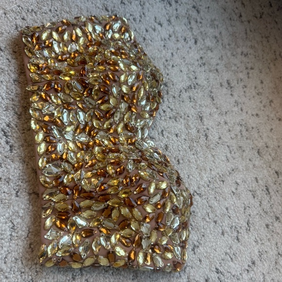 Marciano XS jewelled corset/bra top very very good condition Shimmering Gold - Picture 3 of 13
